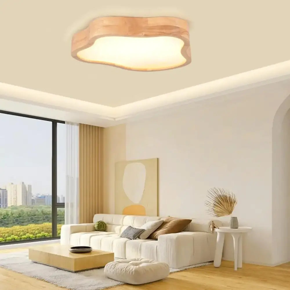 Modern nordic cloud shape wooden ceiling light for bedroom