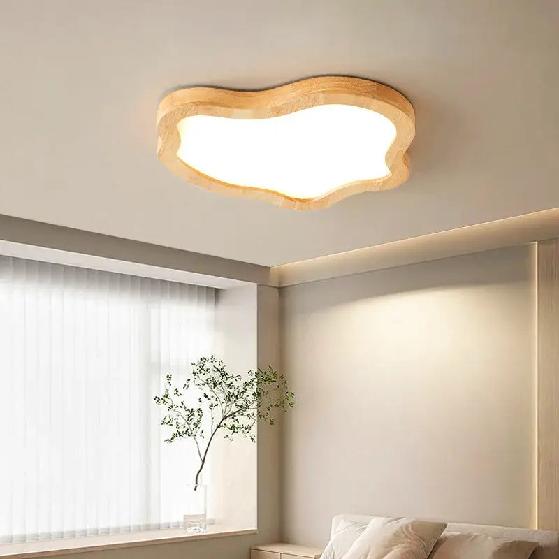 Modern nordic cloud shape wooden ceiling light for bedroom