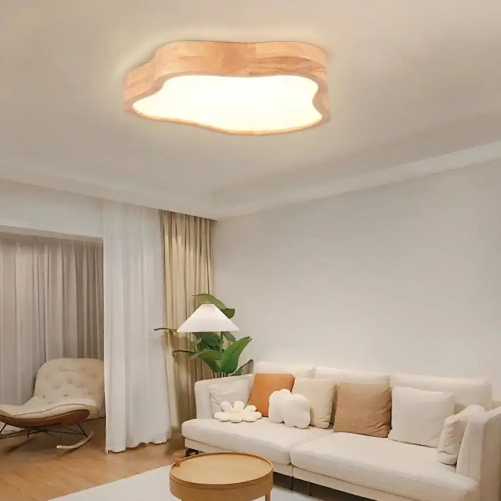 Modern nordic cloud shape wooden ceiling light for bedroom