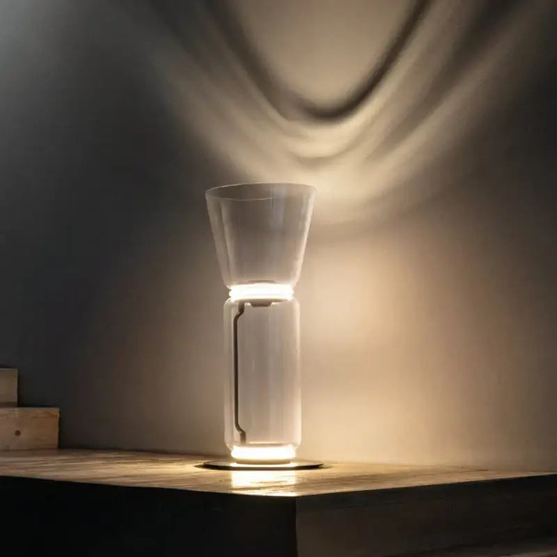 Modern nordic glass shade led floor lamp living room tiered light