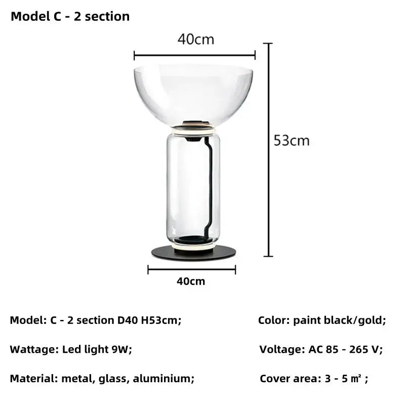 Modern nordic glass shade led floor lamp living room tiered light
