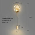 Modern nordic gold led wall light bedroom circular sconce
