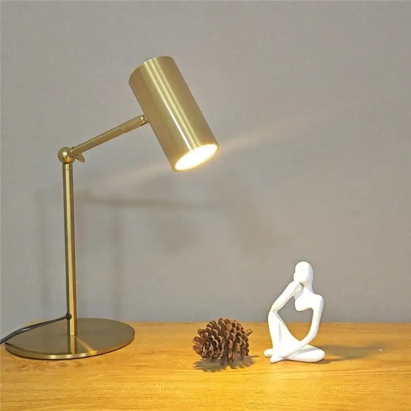 Modern nordic golden table lamp bedroom adjustable brass desk light