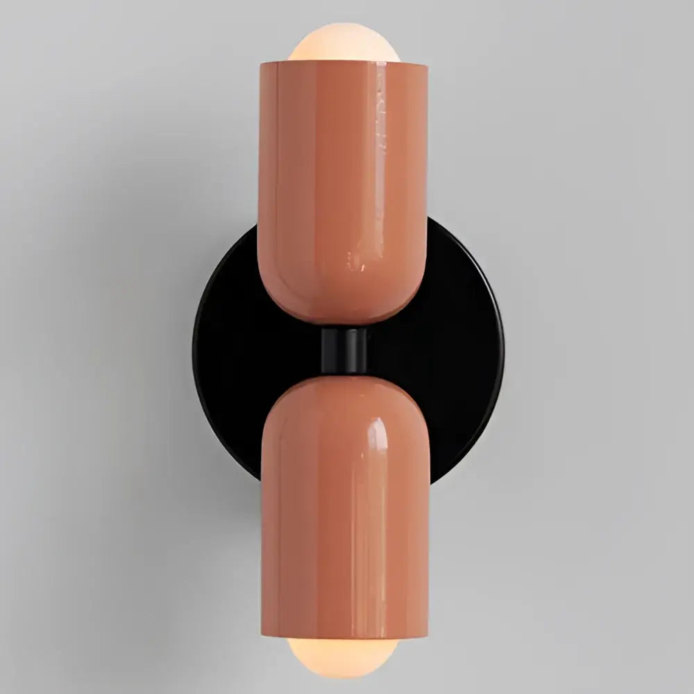 Modern olive green & terracotta cream double head wall lamps bedroom