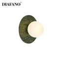 Modern oval green marble wall lamp living room sconce