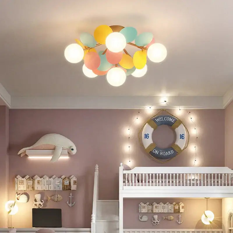 Modern pastel balloon ceiling light fixture for kids bedroom