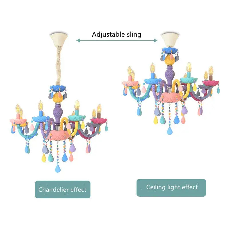 Modern pastel decorbites crystal chandelier bedroom luminaire