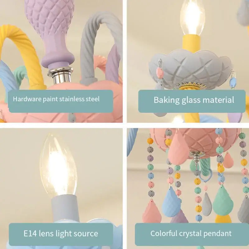 Modern pastel decorbites crystal chandelier bedroom luminaire