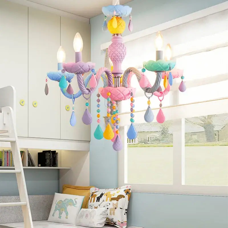 Modern pastel decorbites crystal chandelier for children room