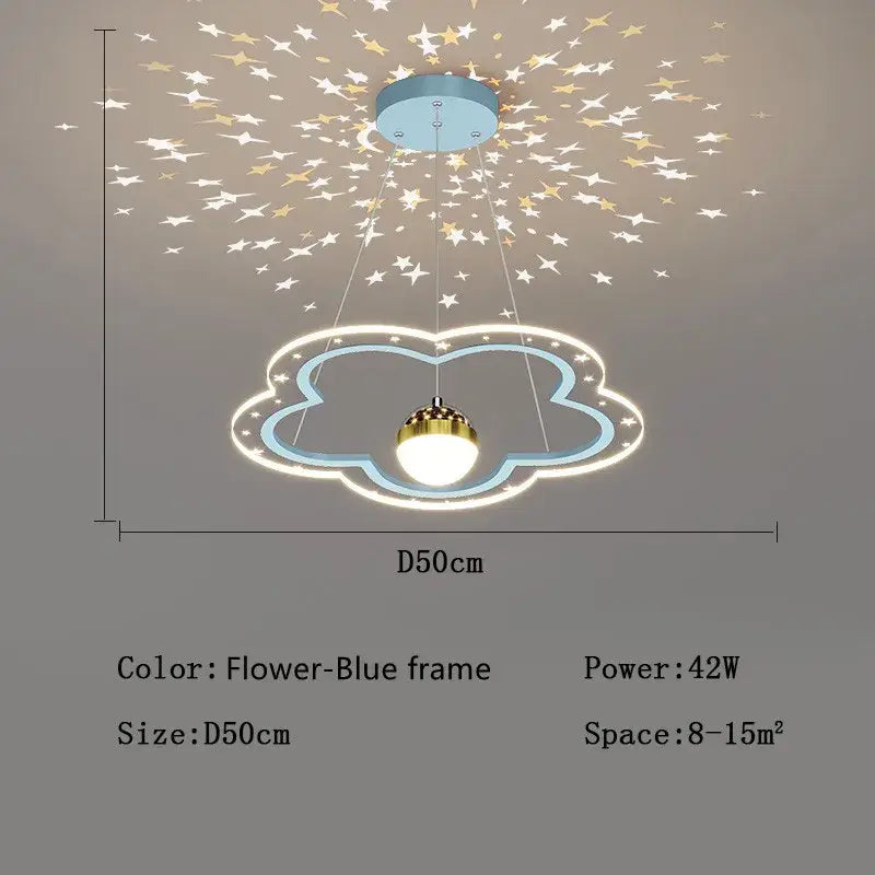Modern pink & gold cloud flower led chandelier for bedroom