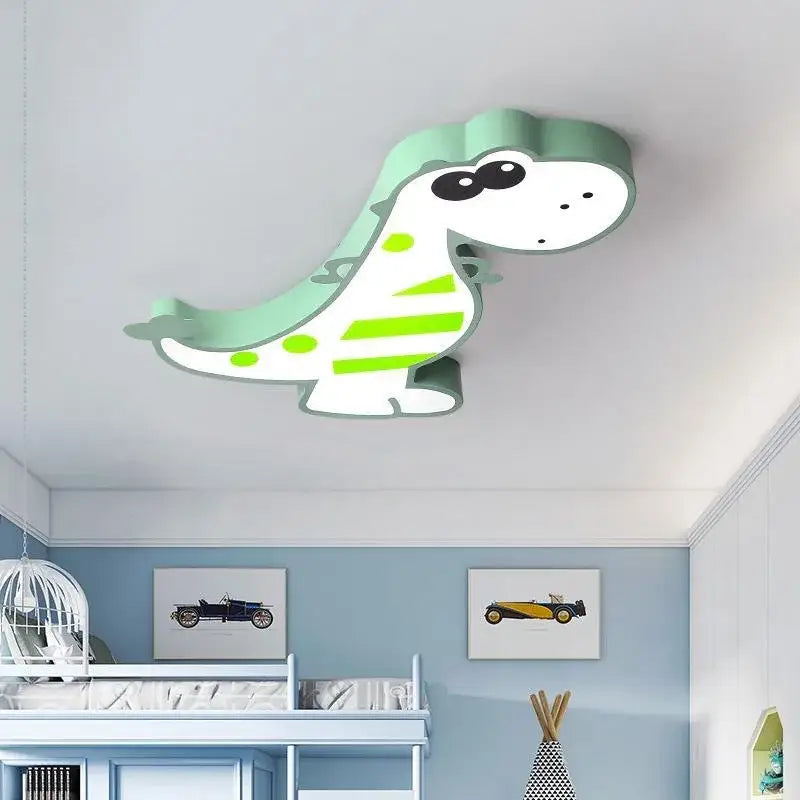 Modern pink & white dino led ceiling lamp children's room