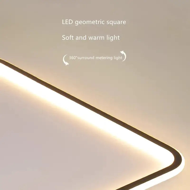 Modern rectangular black dimmable led ceiling chandelier living room