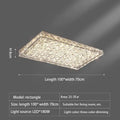 Modern rectangular crystal led ceiling chandelier living room light