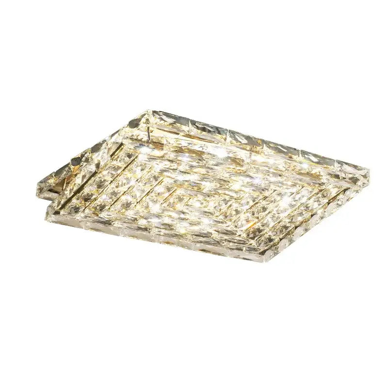 Modern rectangular crystal led ceiling chandelier living room light