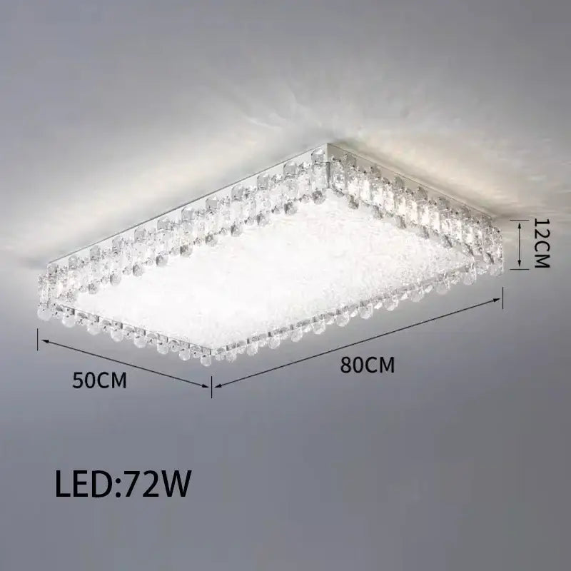 Modern rectangular crystal led ceiling lighting fixture dining room