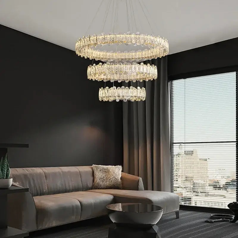 Modern rectangular crystal led ceiling lighting fixture dining room
