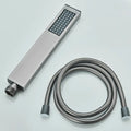 Modern rectangular handshower head with stainless steel hose bathroom