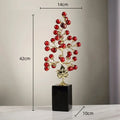 Modern red and gold grape vine metal sculpture living room decor