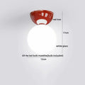 Modern red and white iron glass led ceiling lights bedroom globe
