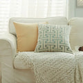 Modern red & cream geometric chenille lumbar pillowcase living room
