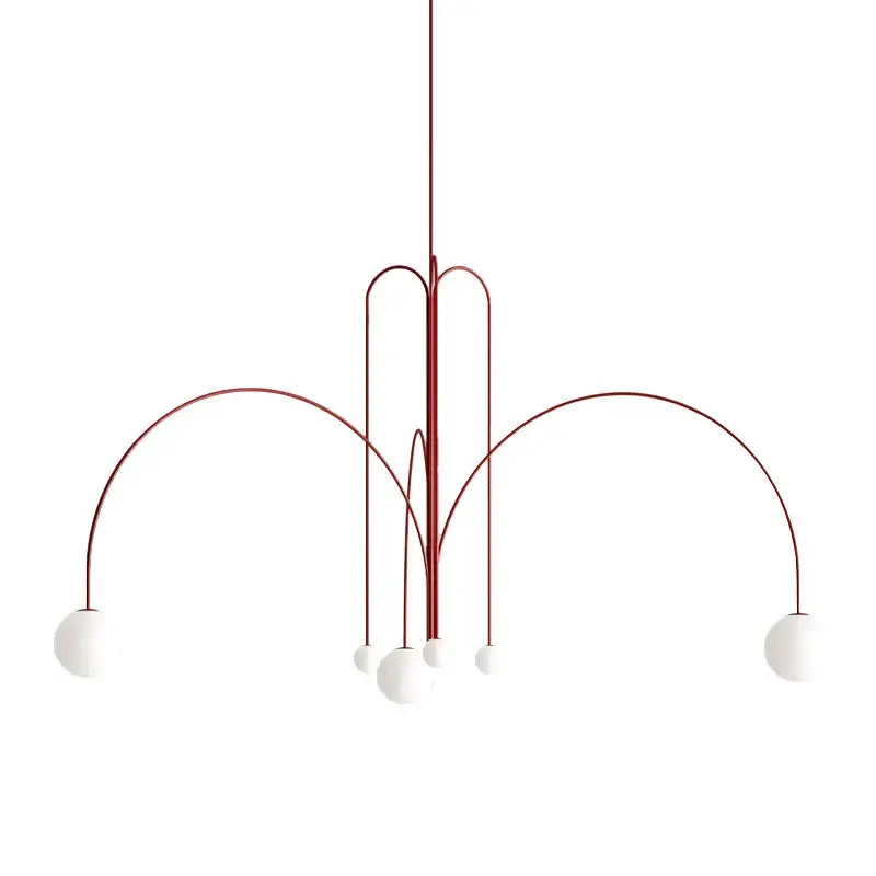 Modern red decorbites designer line chandelier living room globe light