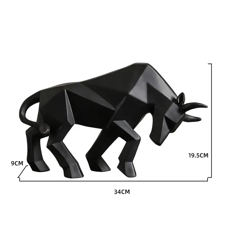 Modern red decorbites geometric bison sculpture living room decor