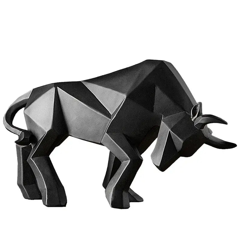 Modern red decorbites geometric bison sculpture living room decor