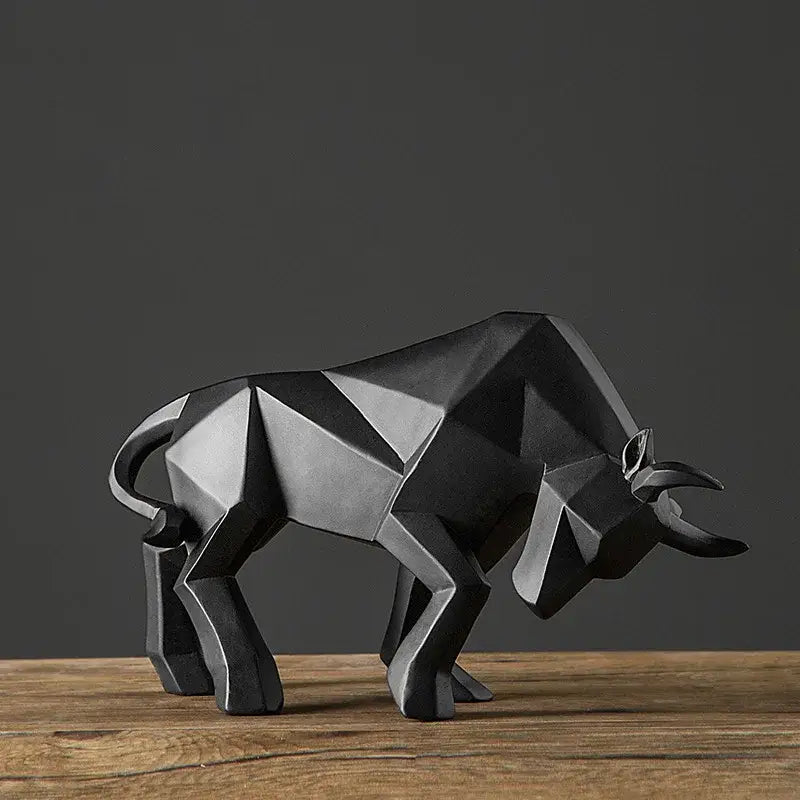 Modern red decorbites geometric bull sculpture living room ornament