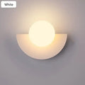 Modern red & orange glass ball led wall lamp bedroom ambient light
