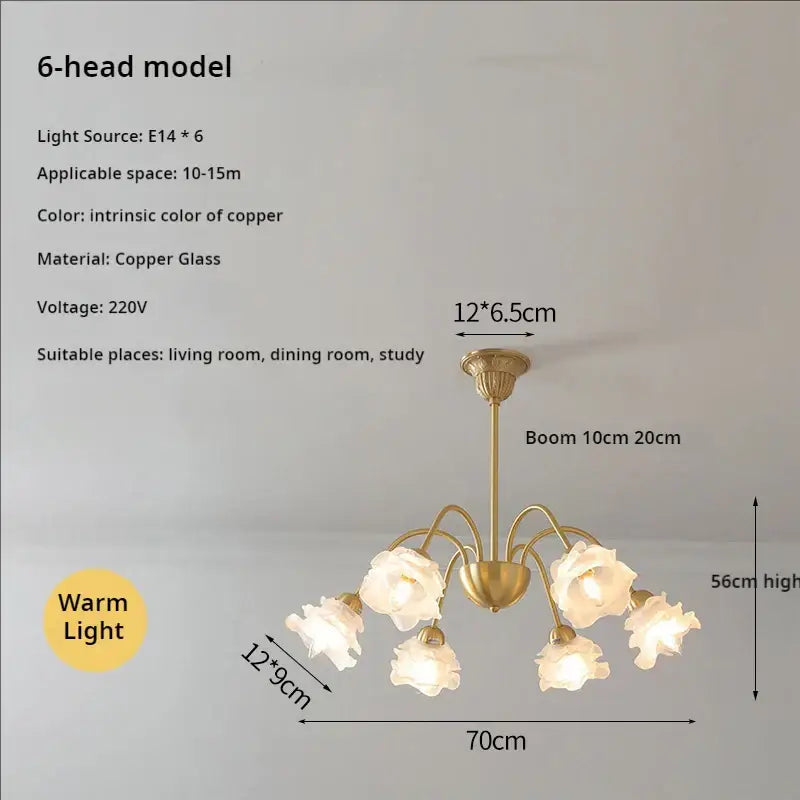 Modern retro gold decorbites elegant flower chandelier dining room