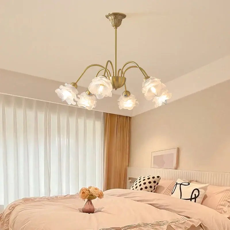 Modern retro gold decorbites elegant flower chandelier dining room