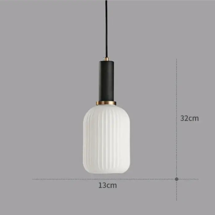 Modern ribbed glass colorful led pendants dining room light chandeliers
