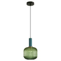 Modern ribbed green pumpkin glass pendant lights for dining room
