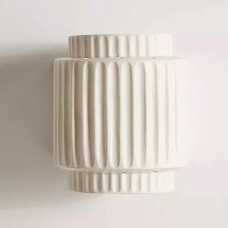 Modern ridged cream white resin wall lamp bedroom light