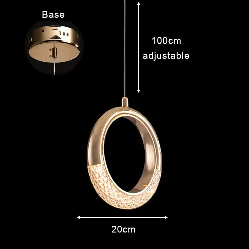 Modern rose gold acrylic led chandelier dining room pendant light