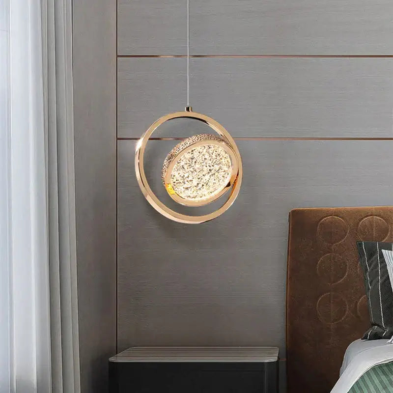 Modern rose gold acrylic led chandelier dining room pendant light