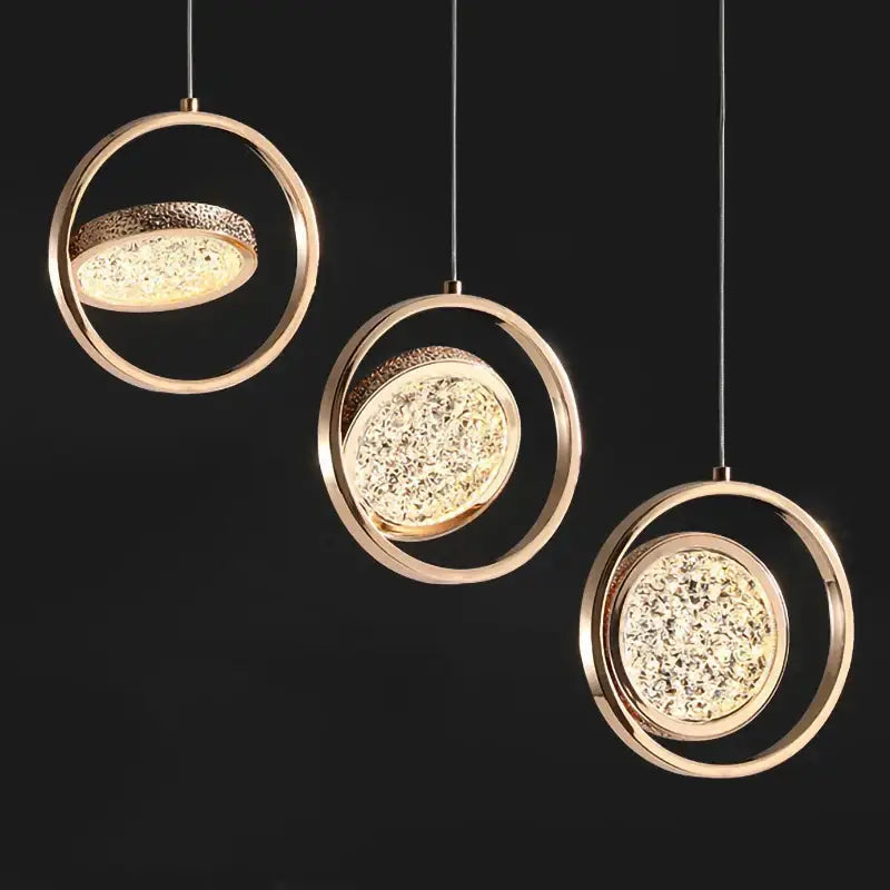 Modern rose gold acrylic led chandelier dining room pendant light