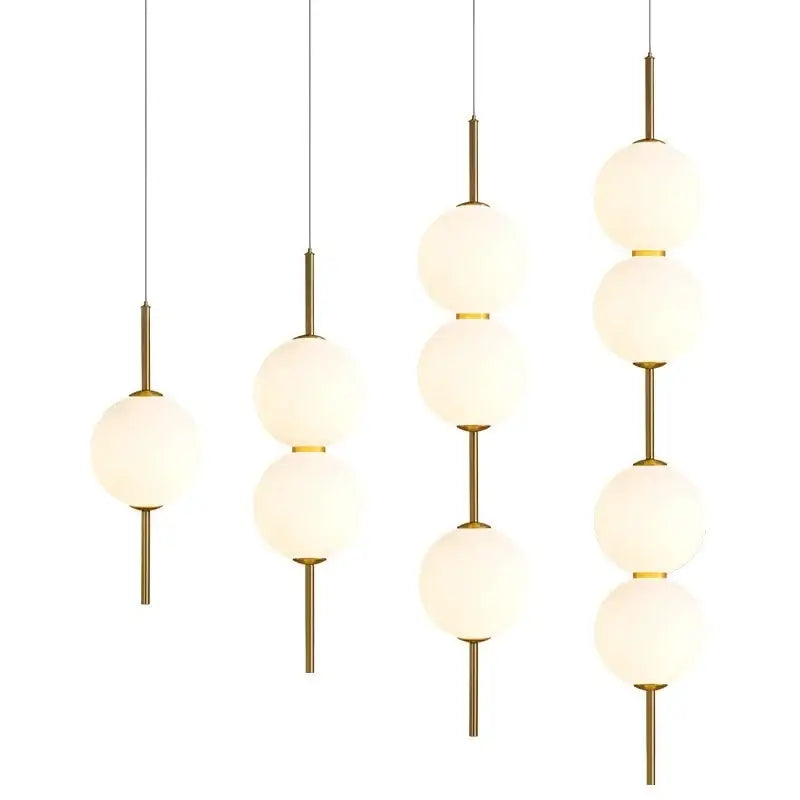 Modern sage green glass ball led pendant lamps for living room