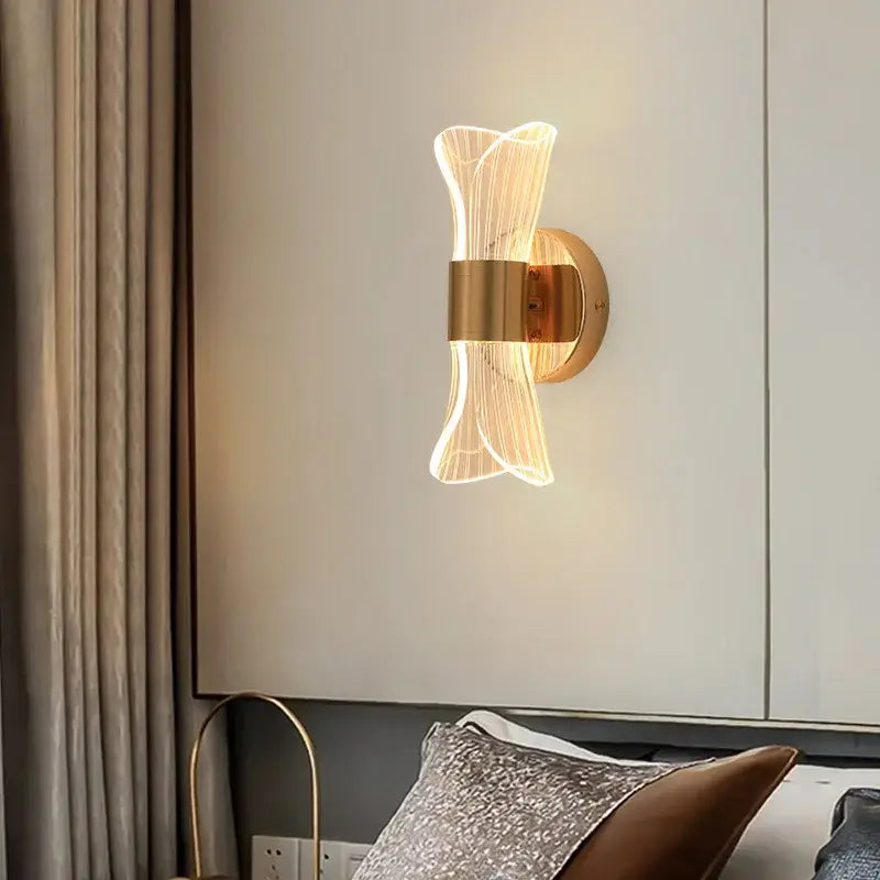 Modern sculptural decorbites gold nordic acrylic wall lights bedroom