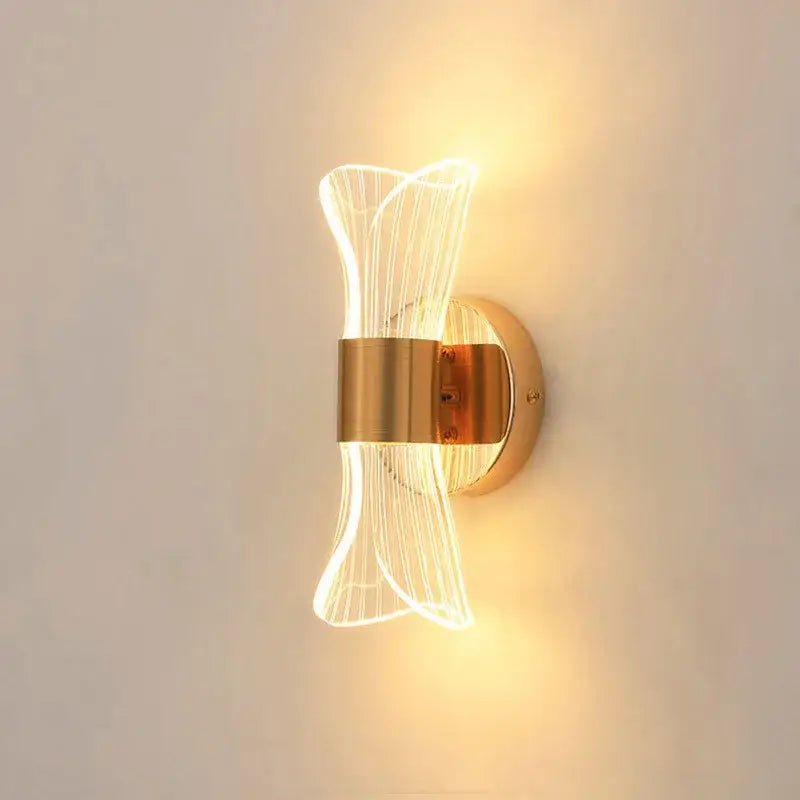 Modern sculptural decorbites gold nordic acrylic wall lights bedroom