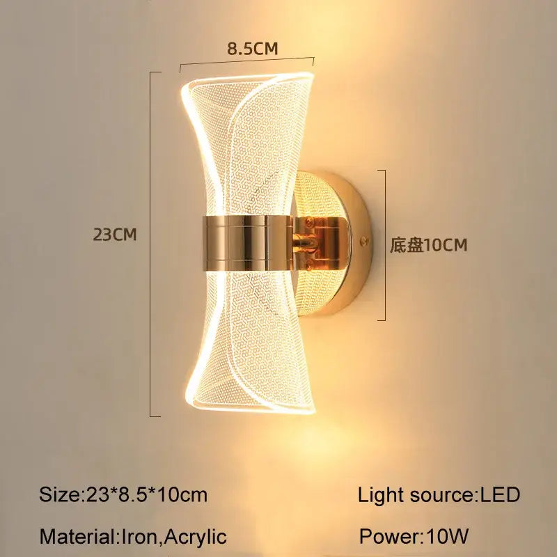 Modern sculptural decorbites gold nordic acrylic wall lights bedroom