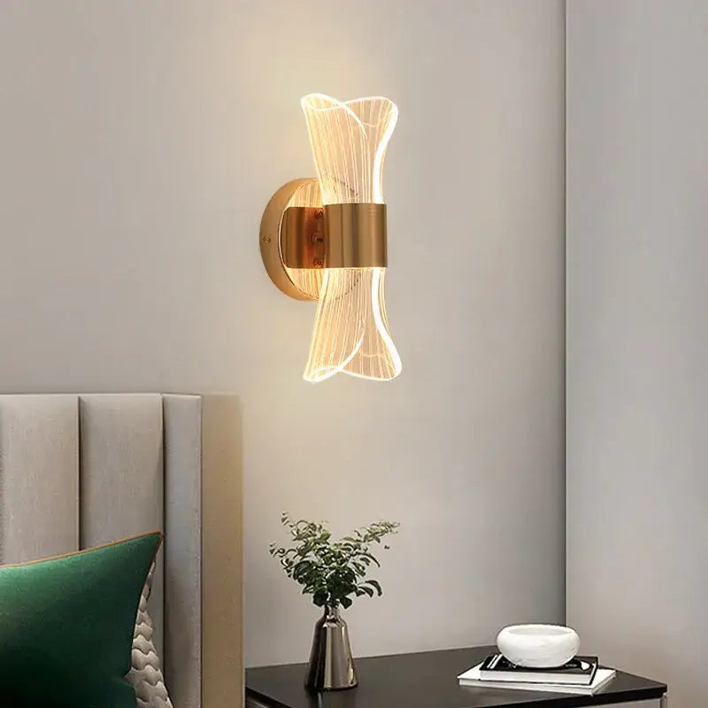 Modern sculptural decorbites gold nordic acrylic wall lights bedroom