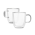 Modern set of 4 clear double wall glass coffee cup kitchen mugs