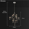 Modern silver and golden lustre crystal chandelier for living room