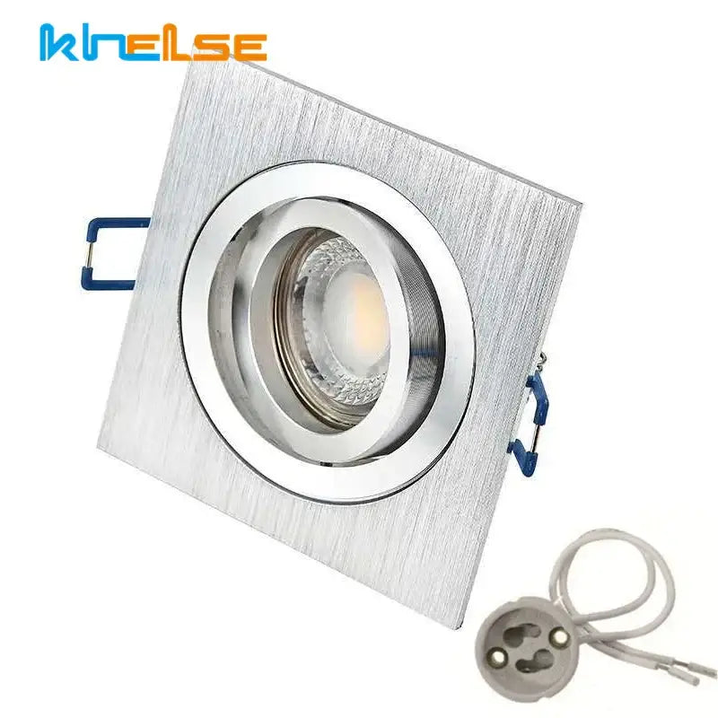 Modern silver & chrome square ceiling downlight frame living room