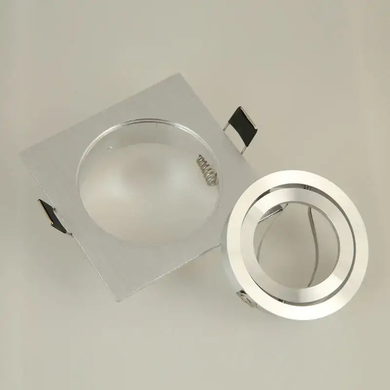 Modern silver & chrome square ceiling downlight frame living room
