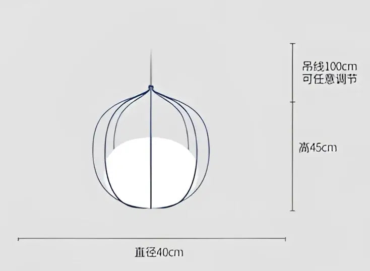 Modern silver & copper birdcage pendant light dining room glass globe