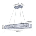 Modern silver crystal oval led chandelier for living room