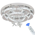 Modern silver crystal raindrop led chandelier living room light
