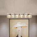 Modern silver crystal tube island light dining room chandelier